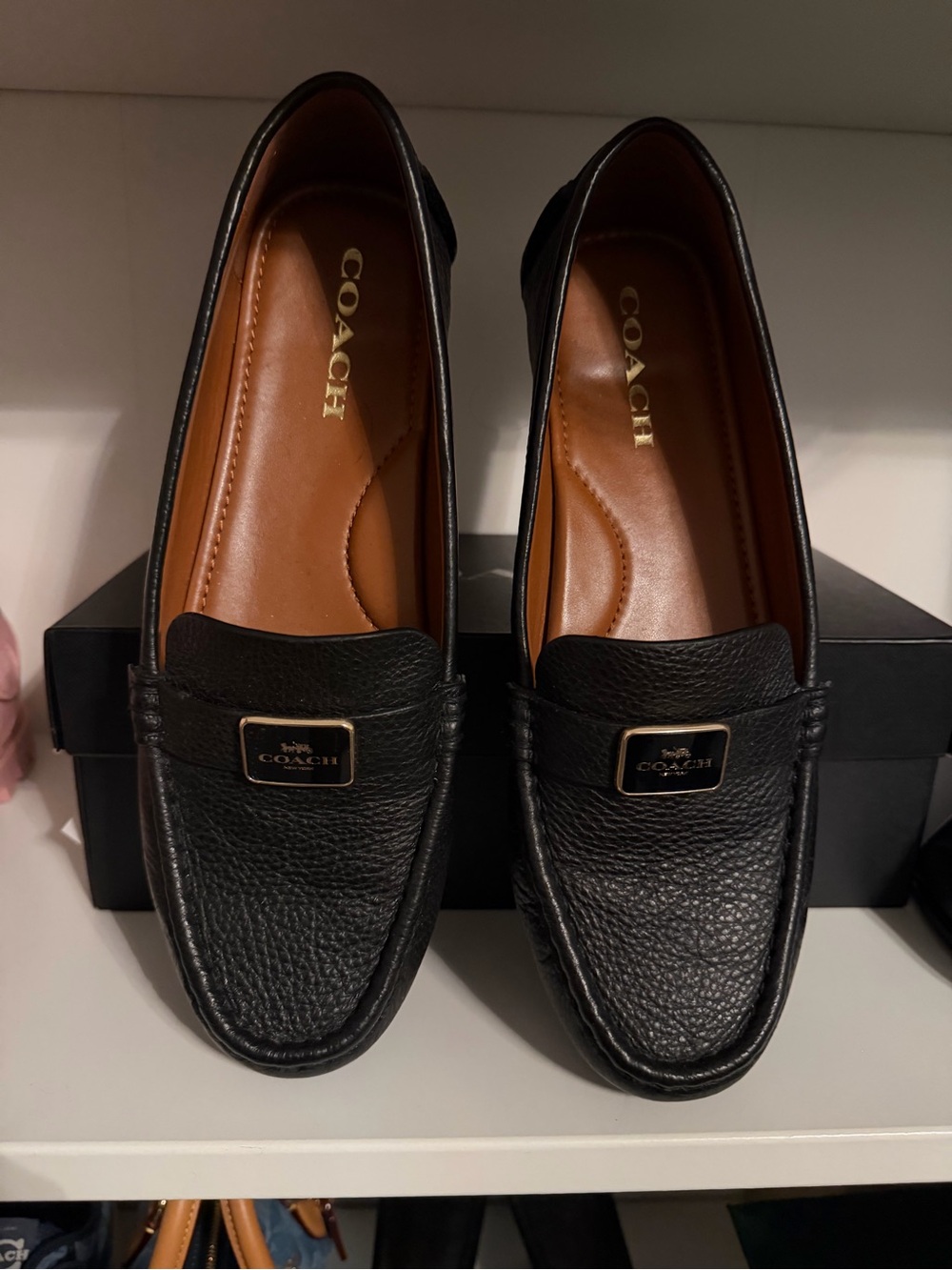 COACH Black Leather Mona Driver Loafers Women’s 9.5 🖤 Pre-Loved - Picture 8 of 9